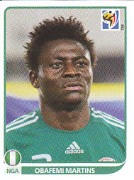 Obafemi Martins Nigeria samolepka Panini World Cup 2010 #142